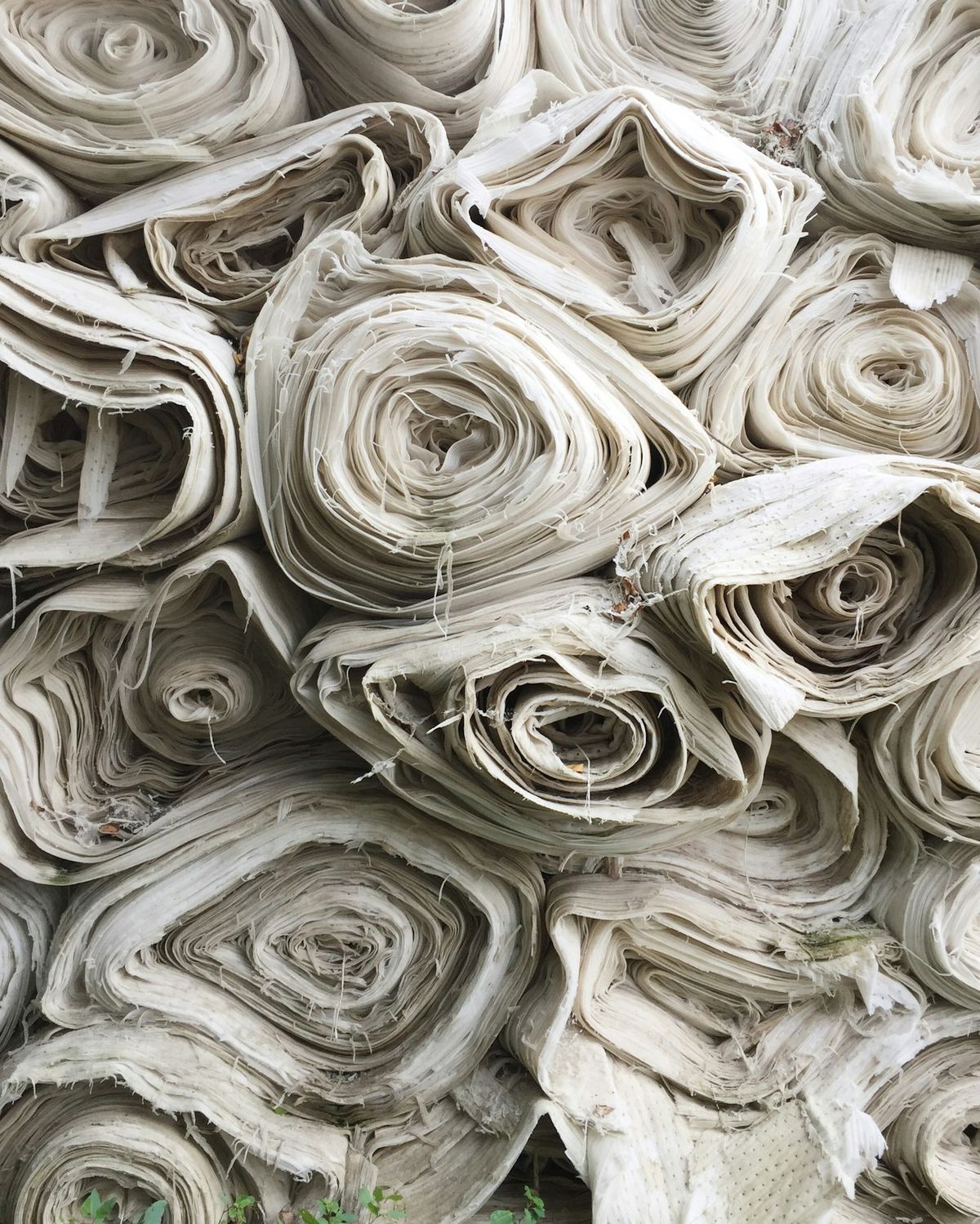 Rolled fabric ready for cutting